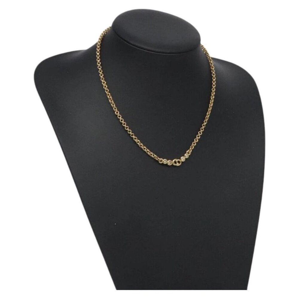 Christian Dior Necklace metal Gold Tone Auth 125850